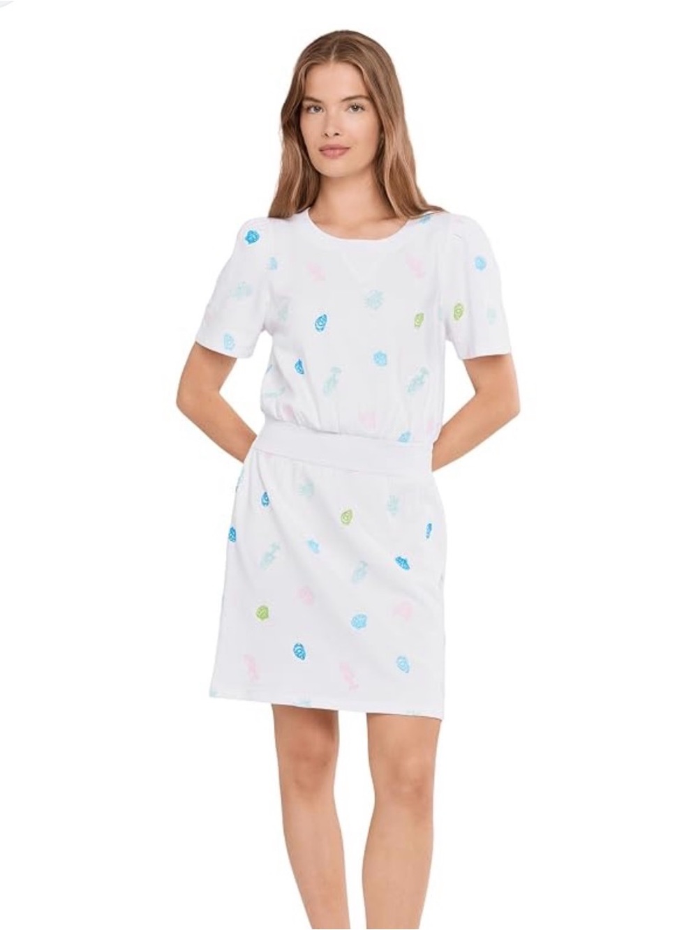 Lilly Pulitzer White Tee Dress with Pastel Pineapple Print